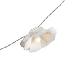White Flower LED 10 Bulb Battery Operated String Lights