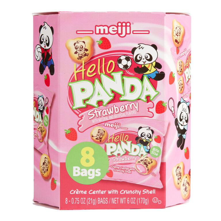 Meiji Hello Panda Strawberry Cookie Bags 8 Pack image number 1