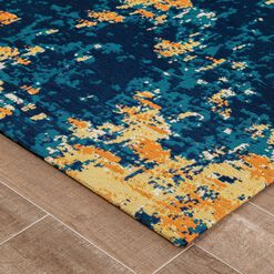 Blue And Orange Abstract Office Chair Mat