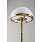 Milford Frosted Glass Dome and Antique Brass LED Floor Lamp image number 1