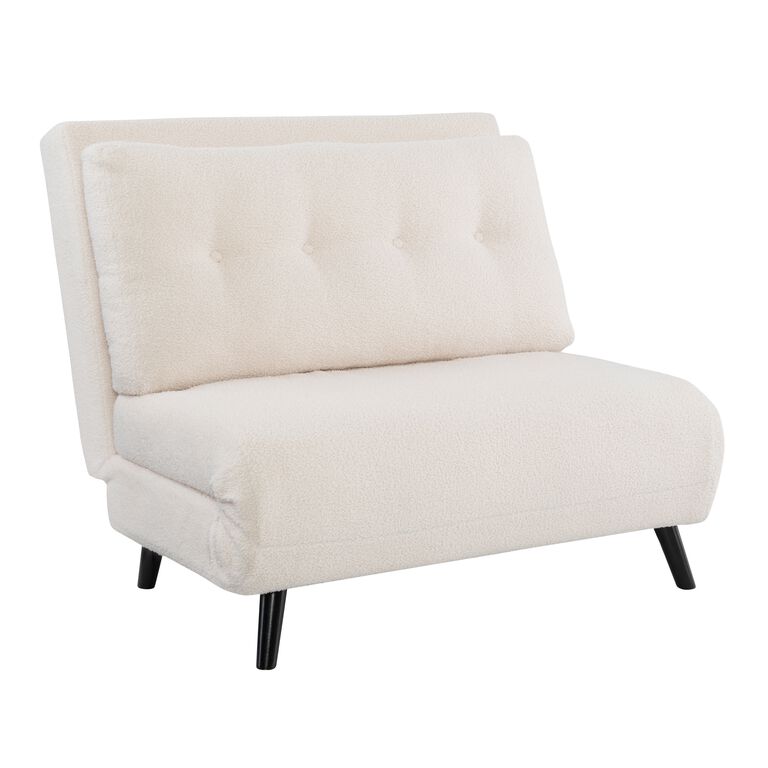 Henderson Off White Faux Sherpa Sleeper Chair image number 1