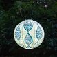 Round Indigo Blue Leaf Fabric Solar LED Lantern image number 4