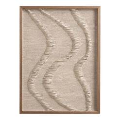 Tan Rice Paper Waves Shadow Box Wall Art