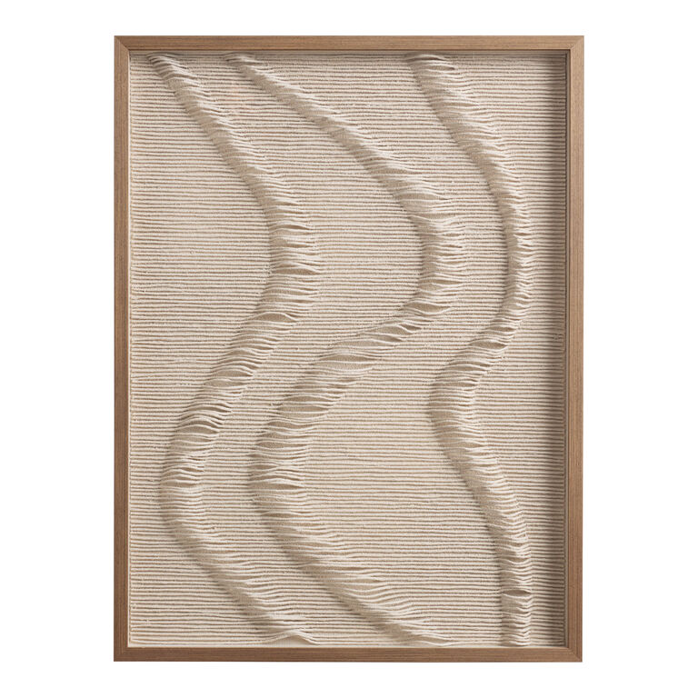 Tan Rice Paper Waves Shadow Box Wall Art image number 1