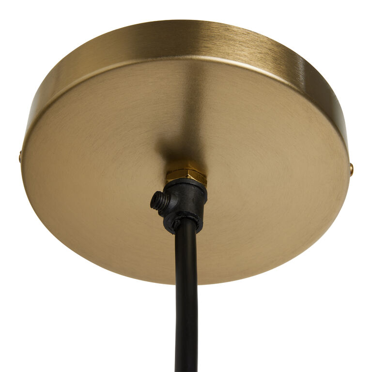 Antique Brass Pierced Metal Globe Pendant Lamp image number 5