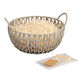 Round Gray Open Weave Gift Basket Kit With Handles image number 0