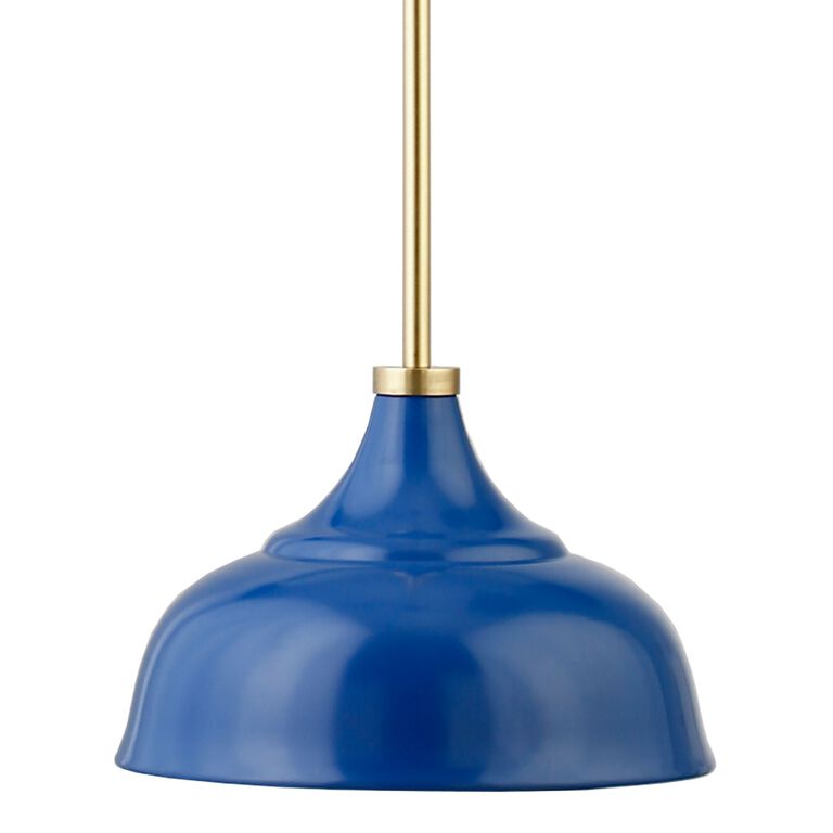 Lucy Blue Metal Dome Shade Pendant Lamp image number 3