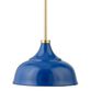 Lucy Blue Metal Dome Shade Pendant Lamp image number 2