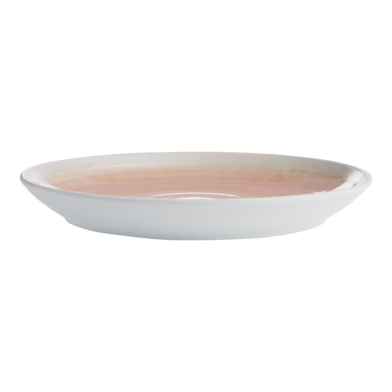 Rosa Pink And Tan Ombre Reactive Glaze Salad Plate image number 3