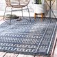 Luxor Navy Blue And White Geo Indoor Outdoor Rug image number 1