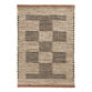 Rapa Natural and Black Geo Block Jute and Cotton Area Rug image number 0