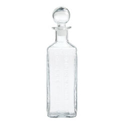 James Embossed Blown Glass Decanter