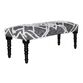 Black and White Tufted Wool Upholstered Bench image number 0