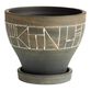Ancient Etched Ceramic Planter With Tray image number 0