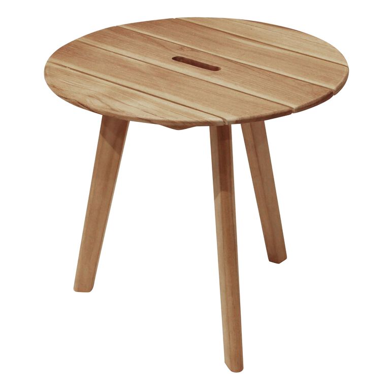 Hakui Round Teak Wood Side Table image number 1