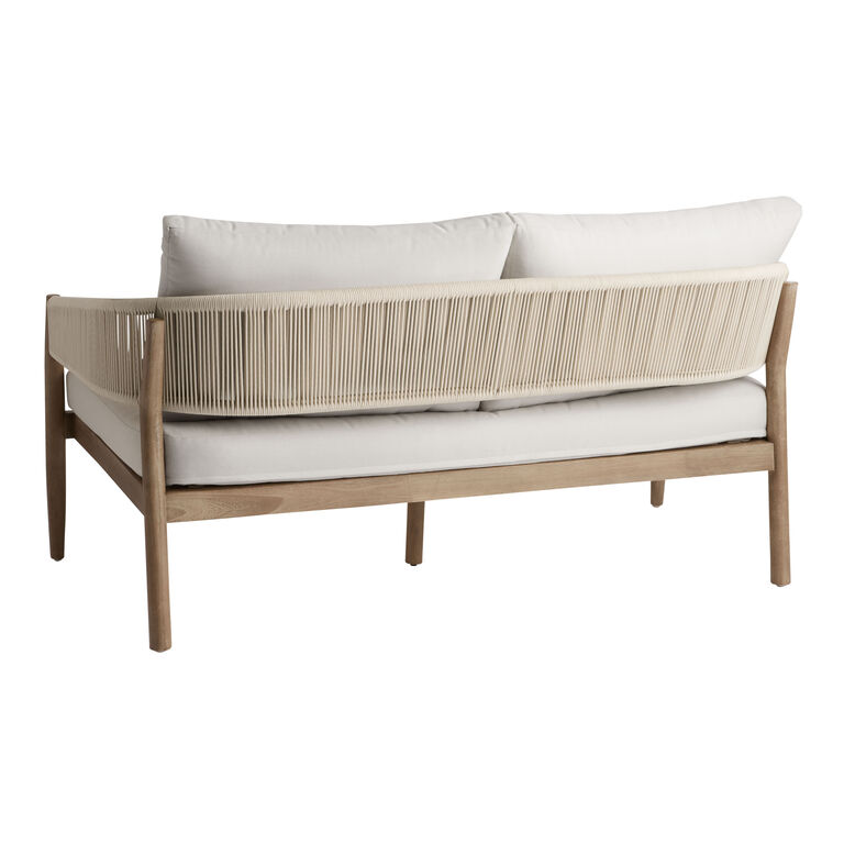 Cabrillo Acacia Wood And Rope Outdoor Loveseat image number 4