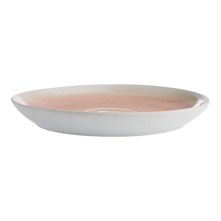 Rosa Pink And Tan Ombre Reactive Glaze Dinner Plate image number 3