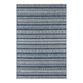 Lucca Blue and Ivory Geometric Stripe Indoor Outdoor Rug image number 0
