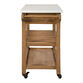Emil Reclaimed Pine Wood And White Marble Kitchen Cart image number 2