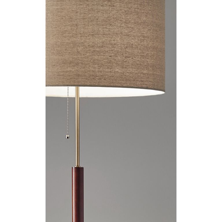 Hamilton Wood And Antique Brass Floor Lamp image number 3