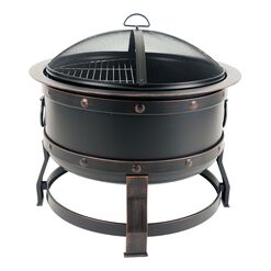 Brook Rubbed Bronze Steel Industrial Fire Pit