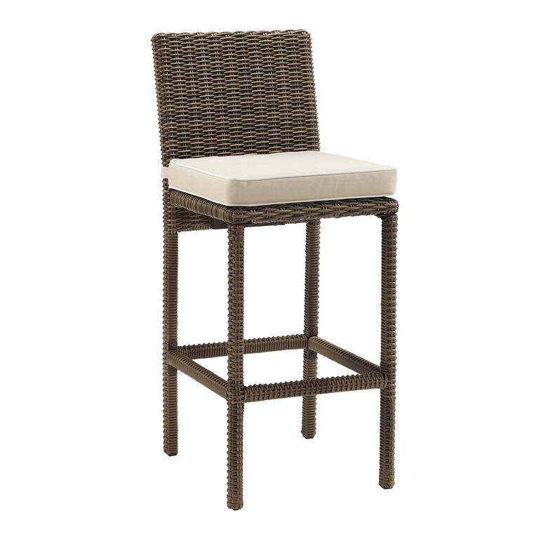 Jace Brown All Weather Wicker Outdoor Barstool Set Of 2 image number 1