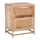 Cresset Wood and Rattan Cane 2 Drawer Storage Cabinet image number 0