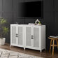 Rayna White Faux Rattan 2 Piece Media Stand image number 1
