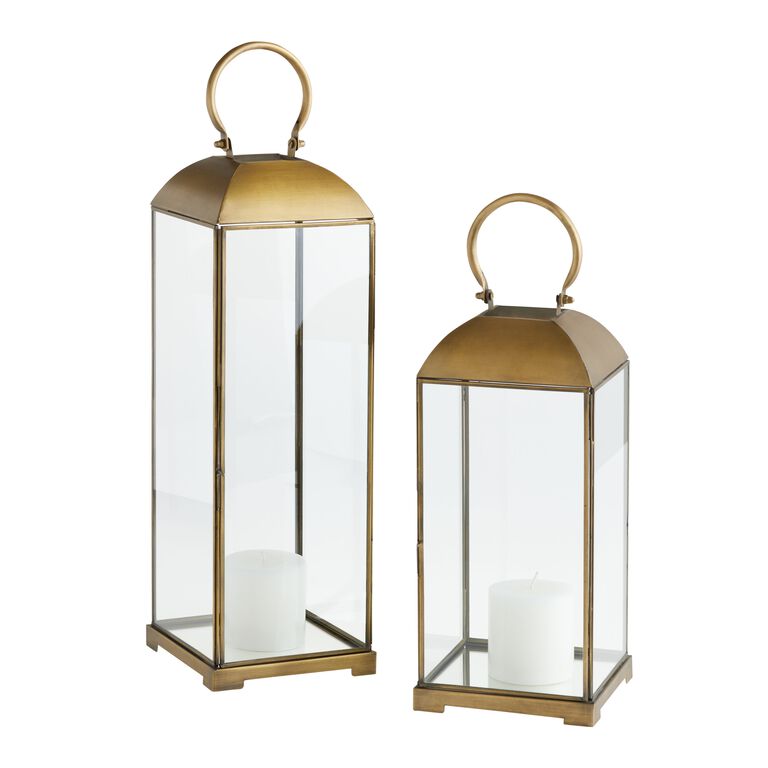 Antique Brass and Glass Cargo Lantern image number 1
