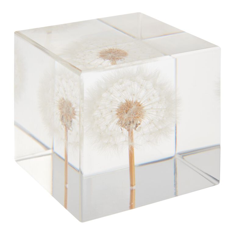Square Resin Dandelion Paperweight image number 1