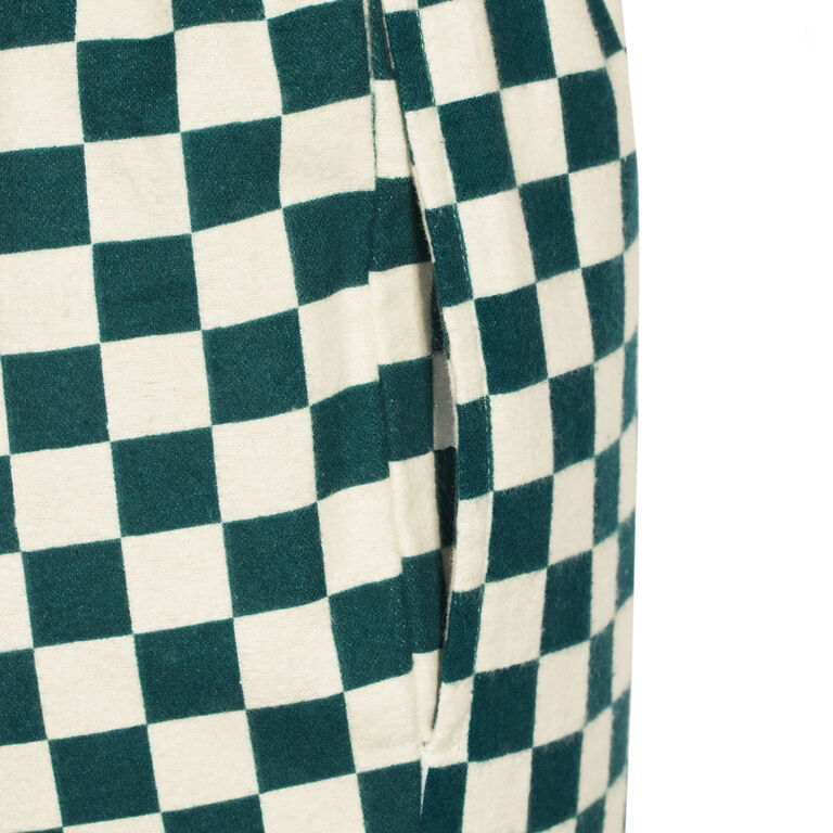 Spruce Green And Ivory Checkered Flannel Pajama Pants image number 2