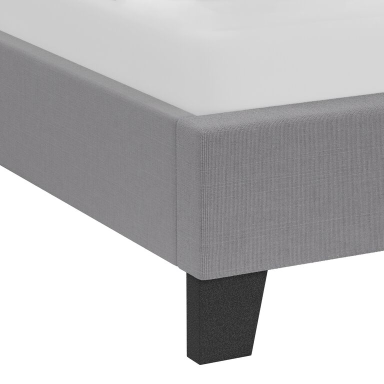 Hanford Gray Wingback Upholstered Platform Bed With USB Port image number 3