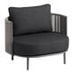 Zanotti Gray Rope and Charcoal Curved Outdoor Cuddle Chair image number 0