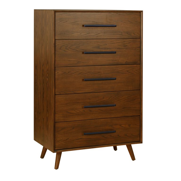Fairbanks Tall Pecan Brown Ash Wood Dresser image number 1
