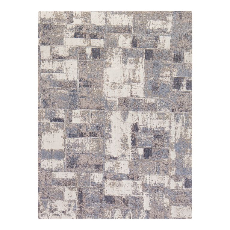 Gray And Beige Abstract Square Office Chair Mat image number 1