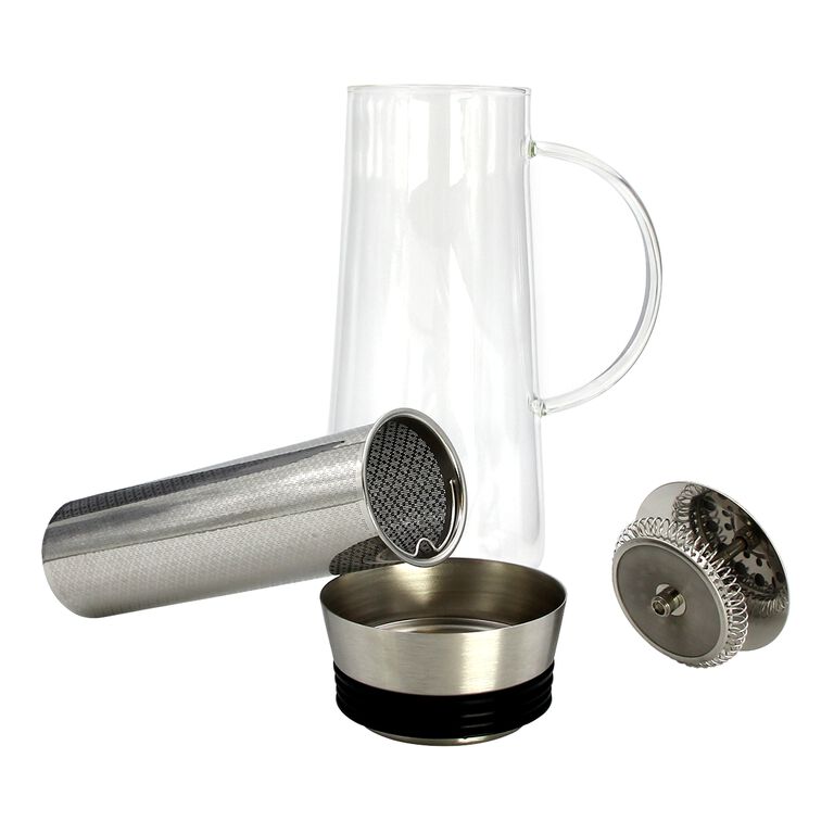 Glass and Stainless Steel Cold Brew Coffee Infuser Carafe image number 2