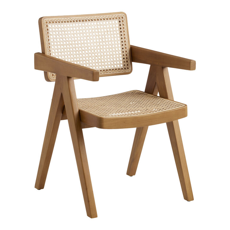 Lana Rattan Cane and Wood A Frame Dining Chair Set of 2 image number 1