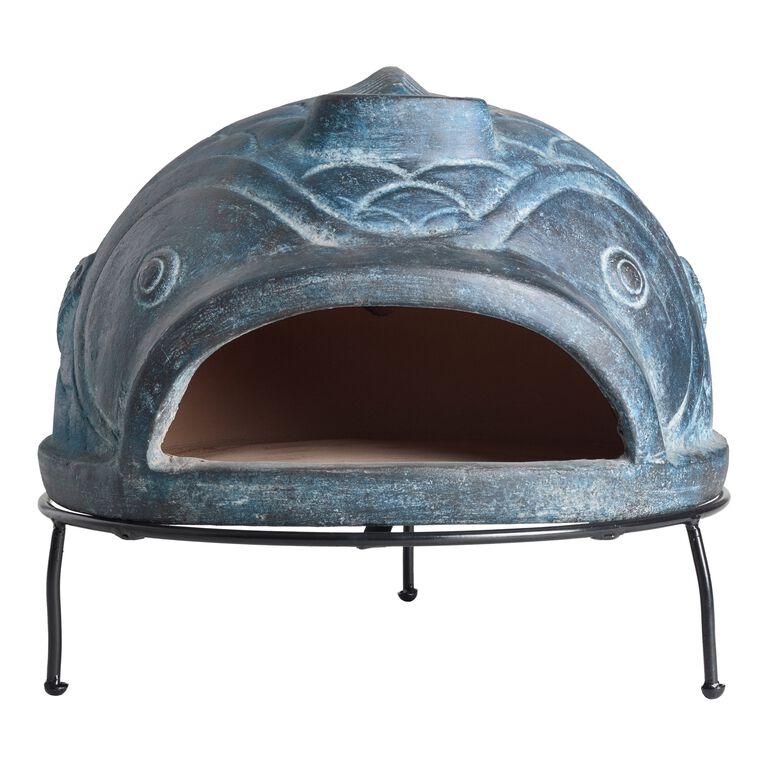 Blue Terracotta Fish Pizza Oven image number 2