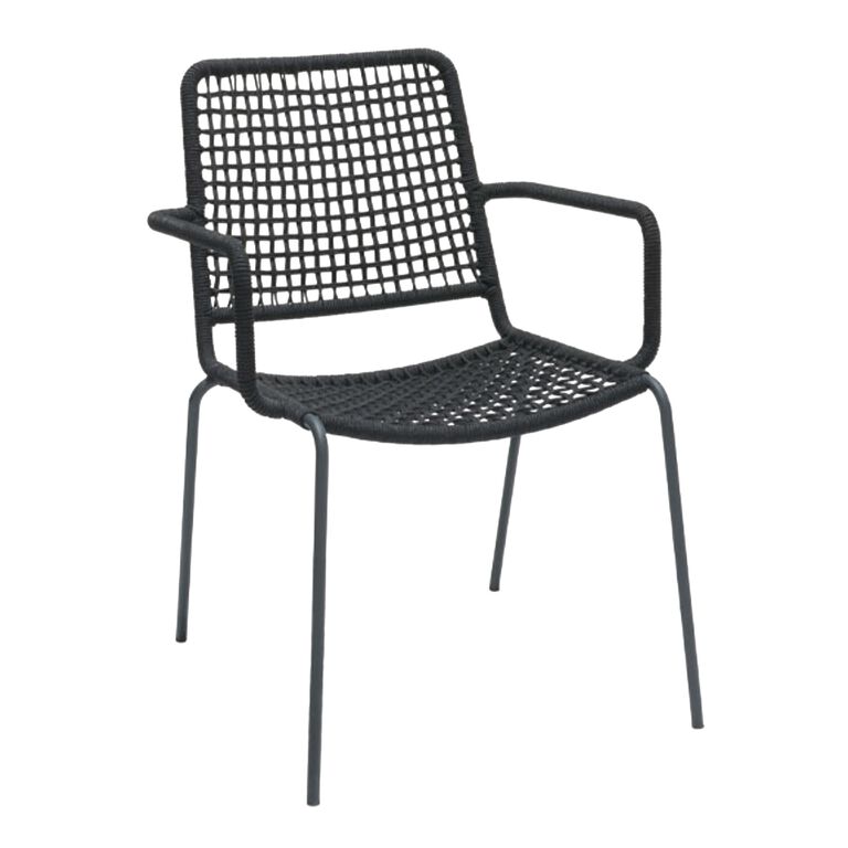 Fresia Steel And Rope Outdoor Stacking Dining Chair Set Of 4 image number 3