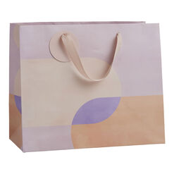 Large Wide Rose, Tan And Peach Abstract Gift Bag