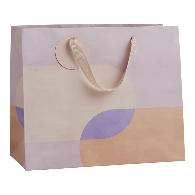 Large Wide Rose, Tan And Peach Abstract Gift Bag image number 1