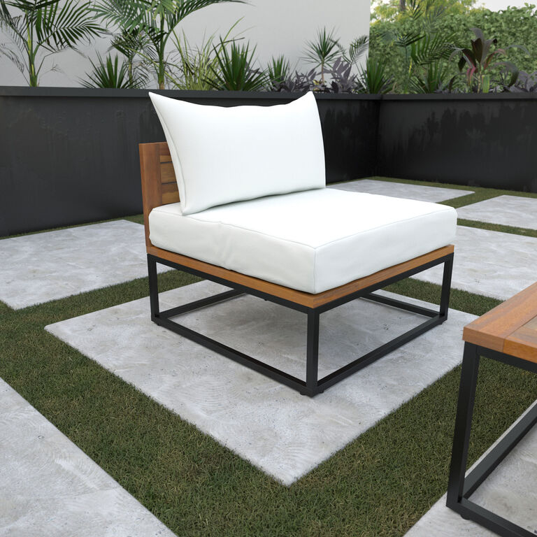 Isabela Acacia Wood Modular Outdoor Sectional Armless Chair image number 2