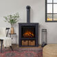 Arcti Black Steel Electric Fireplace with Shelf image number 1