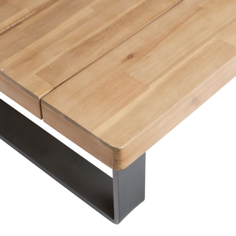 Alicante II Gray Metal and Wood Outdoor Coffee Table image number 3