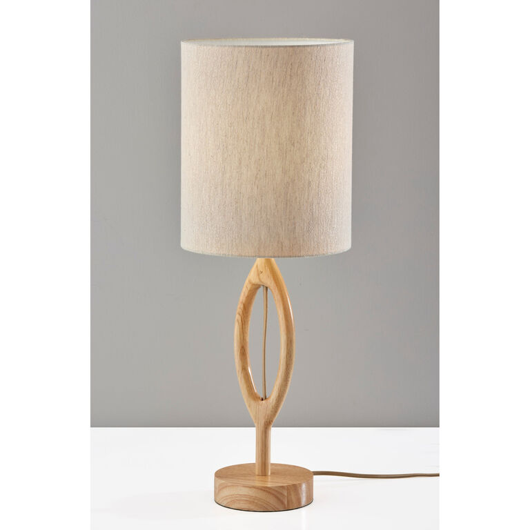 Welsey Contoured Rubber Wood Table Lamp image number 2