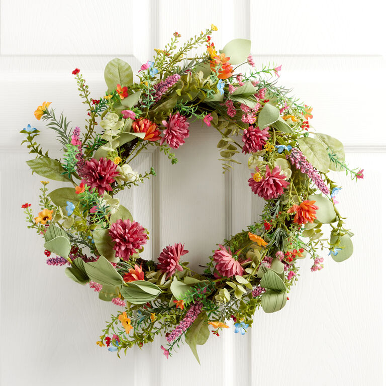 Mixed Faux Wildflower Wreath image number 1