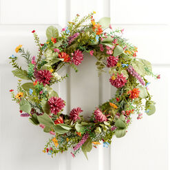 Mixed Faux Wildflower Wreath