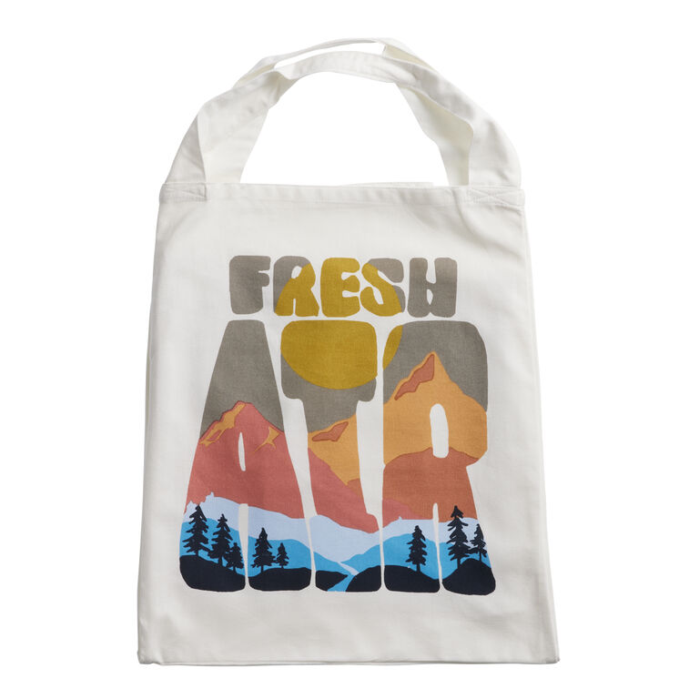 Fresh Air Mountain Range Canvas Tote Bag image number 1