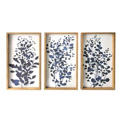 Blue Branches Framed Canvas Wall Art 3 Piece