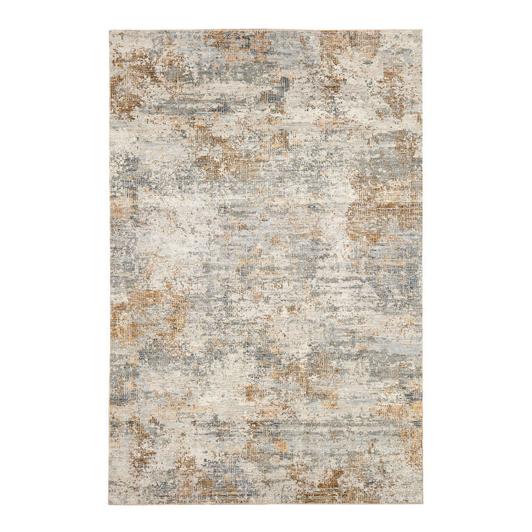Impressions Blue Modern Abstract Area Rug image number 1